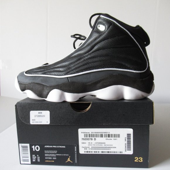 Jordan Pro Strong, Mid, Men's Size 10, Black/White/White, NEW - Picture 15 of 15